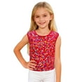thumbnail image 1 of LPKRT Girls Sleeveless Tank Top Relaxed Fit Crewneck Leopard Print Dance Shirt Vintage Lightweight Holiday Tees Red 140, 1 of 6