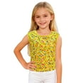 thumbnail image 1 of LPKRT Girls Sleeveless Tank Top Relaxed Fit Crewneck Leopard Print Dance Shirt Vintage Lightweight Holiday Tees Yellow 120, 1 of 6