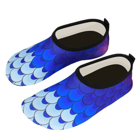 LPKRT Girls Water Shoes - Quick Dry Aqua Socks for Beach, Non Outdoor Swim Shoes for Kids 2-10 Years(Blue-24)