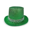 thumbnail image 1 of LPKRT Glitter Top Hat Performance Party Tuxedo Hat With Trim Magician Butler Gentleman Accessory Green, 1 of 5