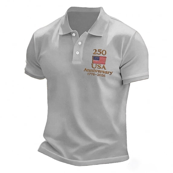 LPKRT Kids July 4Th USA Polo Shirt Independence Day Print Relaxed Fit Short Sleeve Summer Tops Kids Stylish Breathable Festival Tees Light Gray 5-6 Years