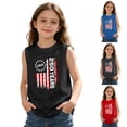 thumbnail image 1 of LPKRT Kids USA Flag Tank Top Independence Day Graphic Classic Fit Sleeveless Shirt Kids Breathable Stylish Summer Outfits Blue 4-5 Years, 1 of 7