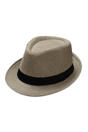 Men And Women Vintage Fedora Hat Classic Short Brim Caual Elegant Cap Foldable Woven Sun Hats Beige One Size