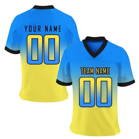 LPKRT Men Custom Name Number Football T Shirt - Personalized Top, Breathable Sports Tee(Yellow-XL)