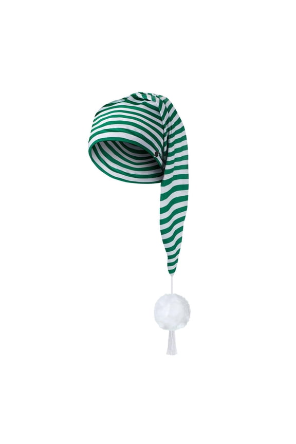 Men'S Night Cap Adjustable Striped Sleeping Caps Pom Ball Pajama Hat Green