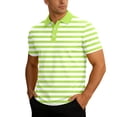 thumbnail image 1 of LPKRT Men Waffle Stripe Short Sleeve Polo Shirt - Breathable Knit Top, Casual Business Tee(Light Green-M), 1 of 6