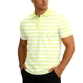 thumbnail image 1 of LPKRT Men Waffle Stripe Short Sleeve Polo Shirt - Breathable Knit Top, Casual Business Tee(Light Yellow-S), 1 of 6