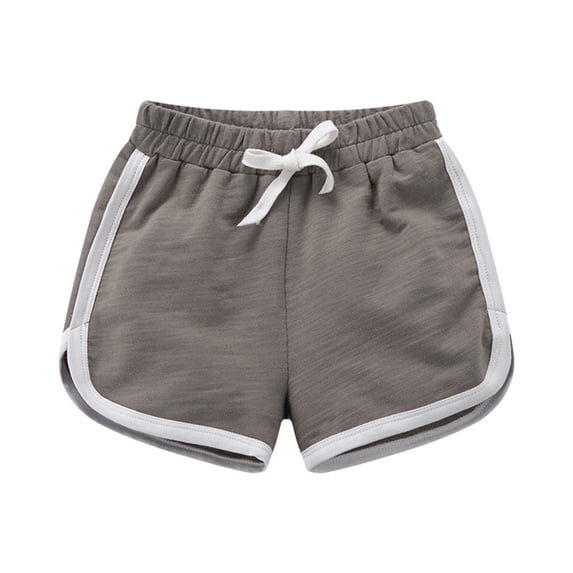 LPKRT Toddler Kids Soft Breathable Sports Shorts Cotton White Side Stripe Drawstring Waist Casual Shorts Comfort Breathable Summer Running Shorts Grey 7-8 Years