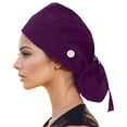 thumbnail image 1 of LPKRT Unisex Scrub Cap With Side Buttons Adjustable Tie Back Working Caps Purple One Size, 1 of 3