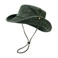 thumbnail image 1 of LPKRT Washed Boonie Hat Adjustable Strap Lanyard Wide Brim Bucket Hat Uv Protection Hiking Fishing Hats Green, 1 of 3