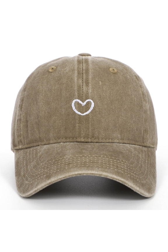 Washed Embroidered Baseball Cap Vintage Distressed Adjustable Sun Hat Summer Upf 50+ Casual Dad Hat Khaki