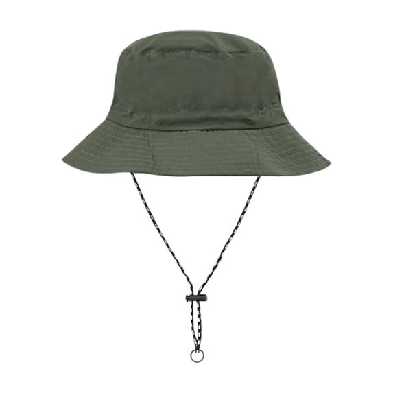 LPKRT Waterproof Boonie Hat Adjustable Lanyard Short Brim Bucket Hat Uv Protection Hiking Sun Hats Army Green