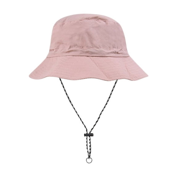 LPKRT Waterproof Boonie Hat Adjustable Lanyard Short Brim Bucket Hat Uv Protection Hiking Sun Hats Pink