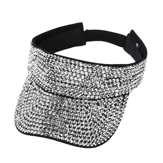 LPKRT Women Glitter Visor Hat Empty Top Adjustable Sparkly Sun Visors Fashion Beach Sports Visor BK1
