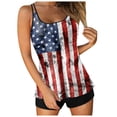 thumbnail image 1 of LPKRT Women Independence Day Tankini Set - High Waist Bikini With Removable Pads, Patriotic Swimsuit(Red-S), 1 of 6