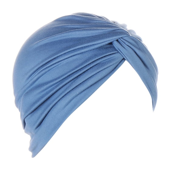 LPKRT Women Turban Hat Solid Color Stretch Head Wrap Fashion Soft Sleeping Hats Blue