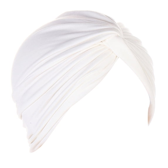 LPKRT Women Turban Hat Solid Color Stretch Head Wrap Fashion Soft Sleeping Hats White