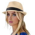 thumbnail image 1 of LPKRT Women'S Classic Fedora Hat Short Brim Uv Protection Straw Sun Hat Breathable Summer Beach Hats Beige, 1 of 3
