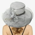 thumbnail image 1 of LPKRT Women'S Flower Church Hats Lightweight Wide Brim Tea Party Hat Elegant Vintage Dress Hats Grey, 1 of 4