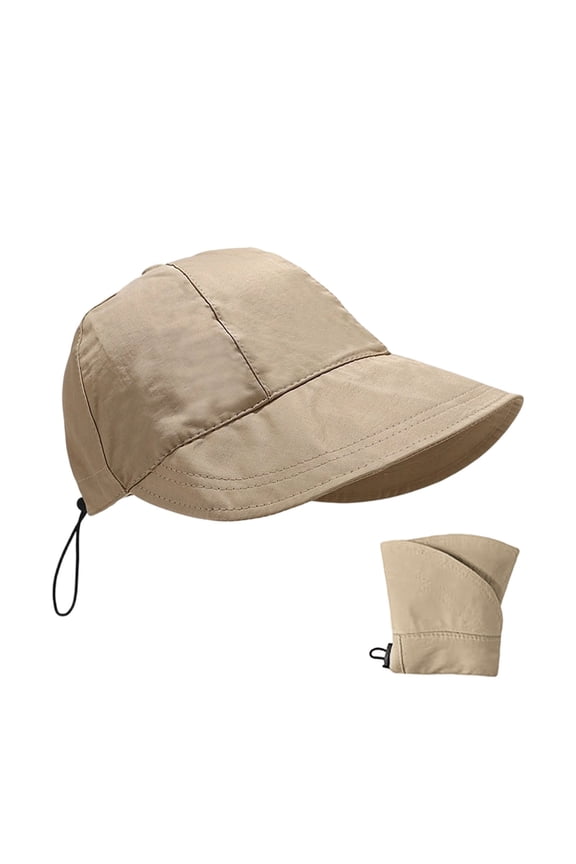 Women'S Packable Sun Hat Adjustable Drawstring Baseball Cap Uv Protection Quick-Dry Boonie Hat Khaki