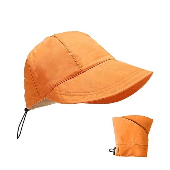 LPKRT Women'S Packable Sun Hat Adjustable Drawstring Baseball Cap Uv Protection Quick-Dry Boonie Hat Orange