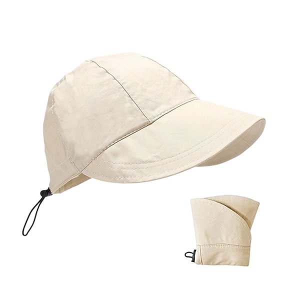 LPKRT Women'S Packable Sun Hat Adjustable Drawstring Baseball Cap Uv Protection Quick-Dry Boonie Hat White