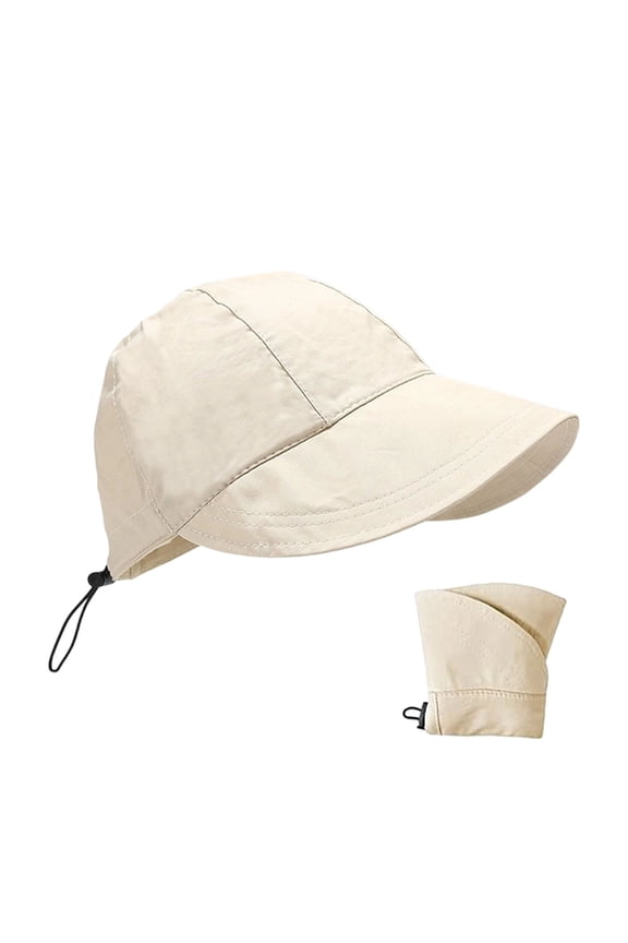 Women'S Packable Sun Hat Adjustable Drawstring Baseball Cap Uv Protection Quick-Dry Boonie Hat White