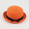 thumbnail image 1 of LPKRT Women'S Round Straw Sun Hat Breathable Short Brim Church Hats Uv Protection Vacation Hats Orange, 1 of 2