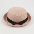 thumbnail image 1 of LPKRT Women'S Round Straw Sun Hat Breathable Short Brim Church Hats Uv Protection Vacation Hats Rose Gold, 1 of 2
