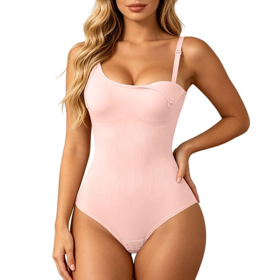 LPKRT Women Seamless Postpartum Bodysuit - Tummy Control Shapewear, Nursing 2 in 1(Pink-2XL)