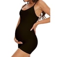 thumbnail image 1 of LPKRT Women's Maternity Ribbed Romper - Sleeveless Spaghetti Strap Pregnancy Bodysuit with Shorts, 1 of 4