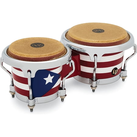LPM199-PR LPMC Mini Tunable Puerto Rican Flag Wood Bongos