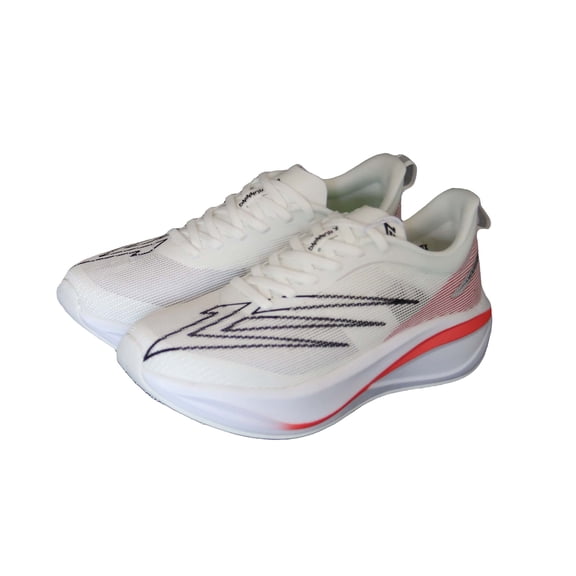 LPMX Men's sports style running shoes are lightweight, stable, and low cut. MD soles are suitable for fitness, training, and casual wear. White with red accents for fashionable sports design