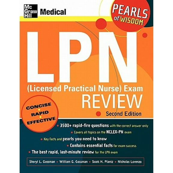 Pre-Owned LPN (Licensed Practical Nurse) Exam Review: Pearls of Wisdom, Second Edition (Paperback) 0071464336 9780071464338