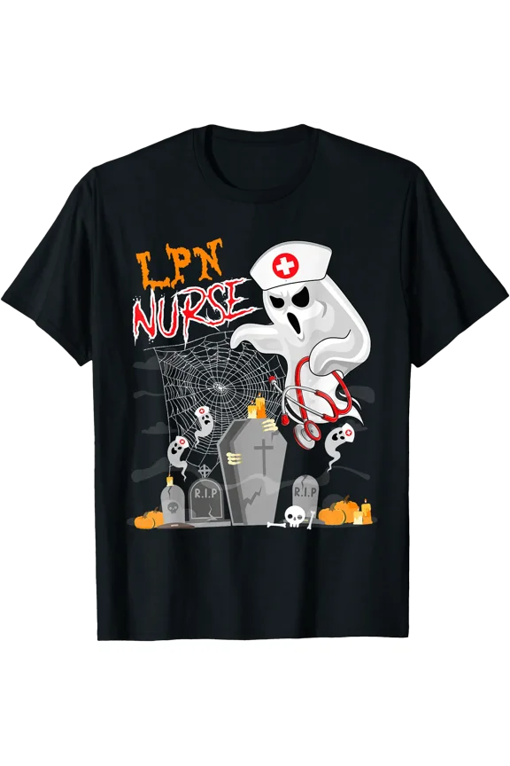 LPN Nurse Halloween Boo Ghosts Costume Nursing Tools Lover T-Shirt, Unisex T-Shirt