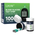 thumbnail image 1 of LPOW Blood Sugar Test Strips - 100 Count, Use with LPOW Blood Glucose Monitor Only, 1 of 5
