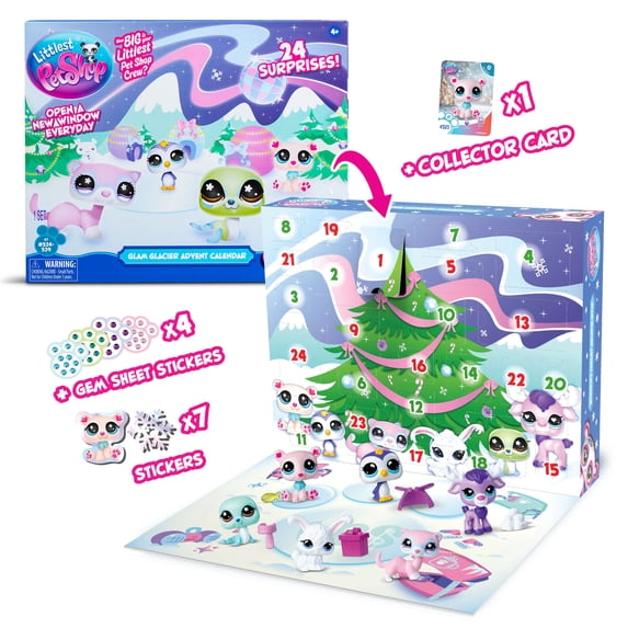 Littlest Pet Shop Glam Glacier Holiday Advent Calendar Countdown to Christmas for Kids