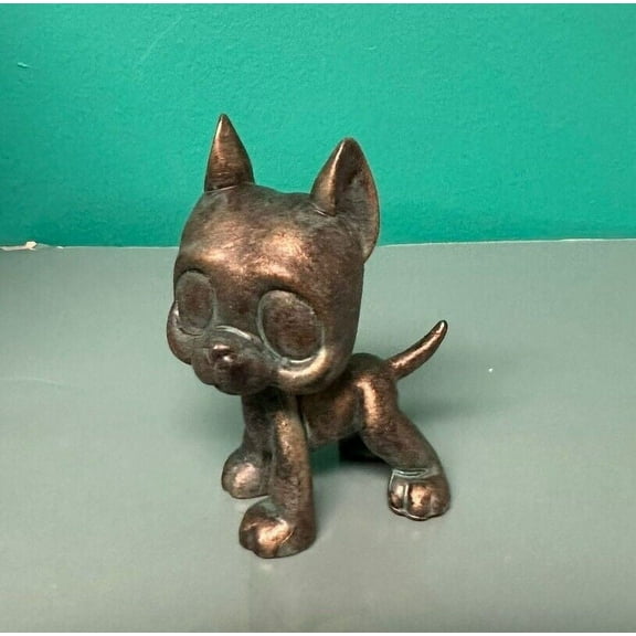 LPS LITTLEST PET SHOP PIES DOG METALOWY Bronze Metallic Rare Figure Dog New