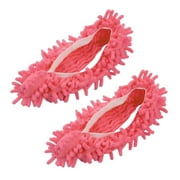 LPSSTORE 1 Pair Convenient Mop Slipper Floor Cleaner Lazy Dusting Cleaning Foot Shoes Cover Dust Duster Slippers Cleaning Floor House Washable(Pink)
