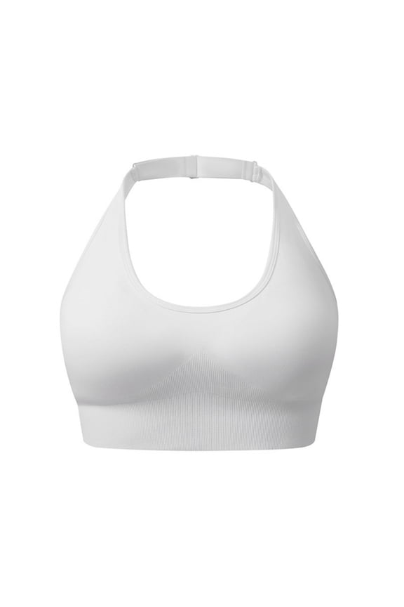 Halter-Neck Sports Bras for Women Full Coverage No Underwire Quick-Dry Supportive Adjustable Back Strap Yoga Bras