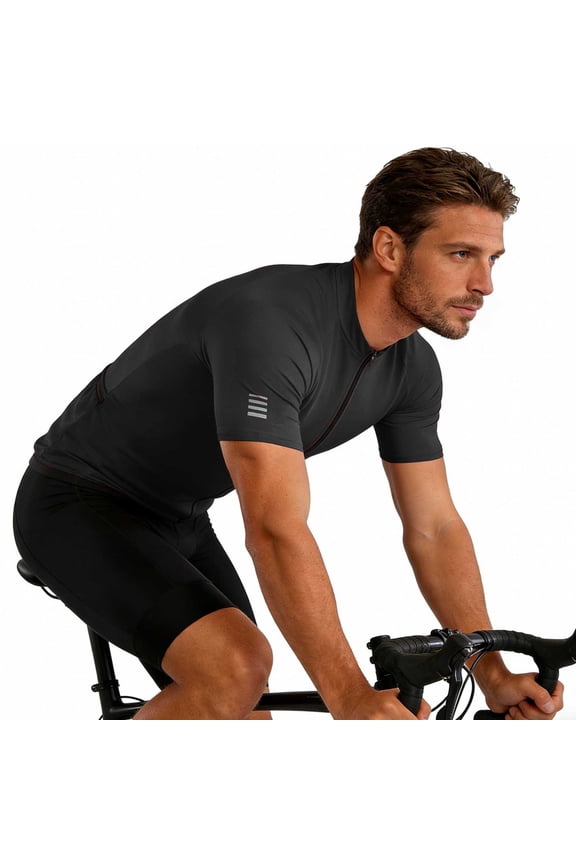 Men's Half Zip Short Sleeve Cycling Jersey Quick Dry Moisture Wicking Biking Top Ideal for Road & Mountain Biking
