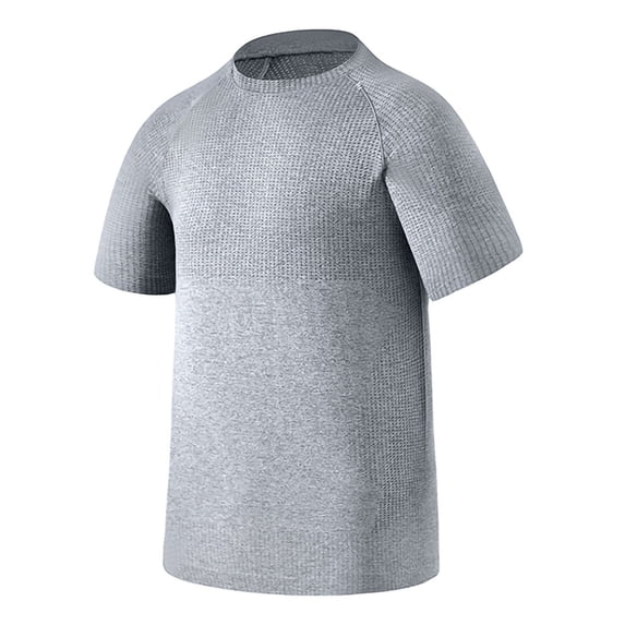 LPZOOGU Men's Quick Dry Cationic Short Sleeve T-Shirt Crew Neck Solid Color Spring Summer Casual Athletic Tops