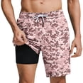 thumbnail image 1 of LPZOOGU Mens Swim Trunks 5 Inch with Compression Liner Bathing Suit Quick Dry Beach Swim Shorts Lightweight Pockets, 1 of 5