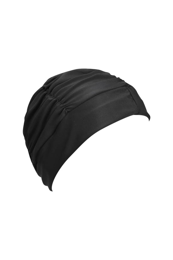 Swim Caps for Women Swimming Turban Polyester Latex Lined Pleated Non-Waterproof Swim Cap Elastic for Ladies