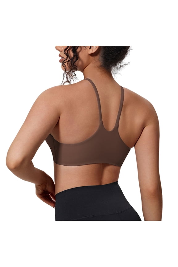 Women's Fashion Solid Color Thin Strap Sports Bra Seamless U-Back Backless Yoga Bra Sexy Wireless Workout Bras