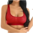 thumbnail image 1 of LQCMBYF Black Sports Bra Crop Stretch Women Vest Mesh Bra Workout Seamless Underwear See Through Womens Sports Bras High Support Plus Size Sports Bras for Women Strappy Sports Bra (Red,XL), 1 of 8
