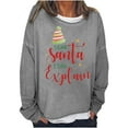 LQCMBYF Black Sweatshirt Women's Round Neck Christmas Slang Dear Santa I Can Explain Printed