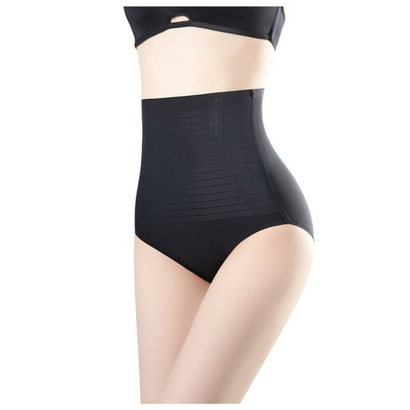 LQCMBYF Plus Size Shapewear Women's High Waist Abdominal Pants Ice Silk Hip Lifting Traceless Body Shaping Underwear Shape Wear (Black,XXL)