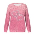 thumbnail image 1 of LQCMBYF Pullover Sweaters for Women Women's Spring Autumn and Summer Love Printed Bright Glitter Hoodless Long Sleeve Loose Round Neck Daily Hundred Sweatshirt (Watermelon Red,XXXXXL), 1 of 3