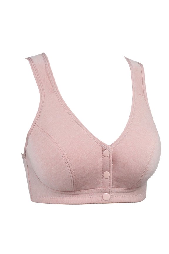 Running Girl Sports Bras for Women Soft Cotton Front Buckle Middle Aged And Elderly Underwear Women Smooth No Underwire Wide Strap Vest Type New Large Size Bra High Impact Sports Bra (C,A)
